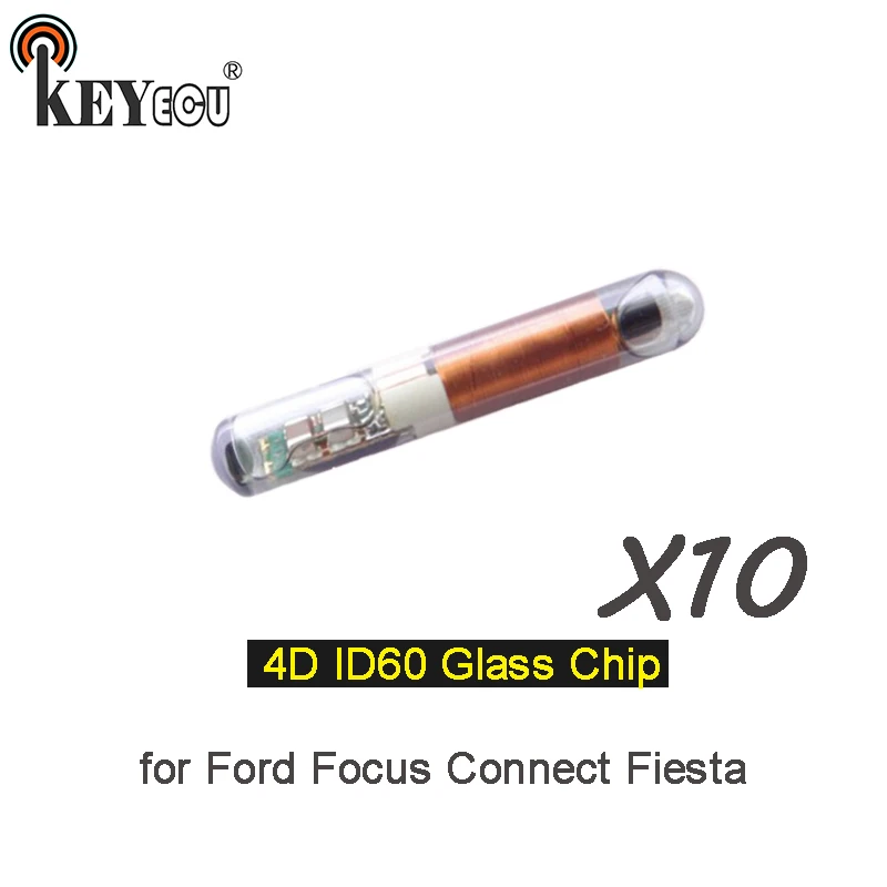 KEYECU 10x Новый 4D ID60 стеклянный чип транспондер Чип дистанционного ключа для Ford Focus