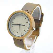 2016 Hot Unique Vogue Para Mujer De Bambú De Madera Reloj de Cuarzo Deporte Al Aire Libre Relojes Montre Femme Reloj Con Correa de Cuero