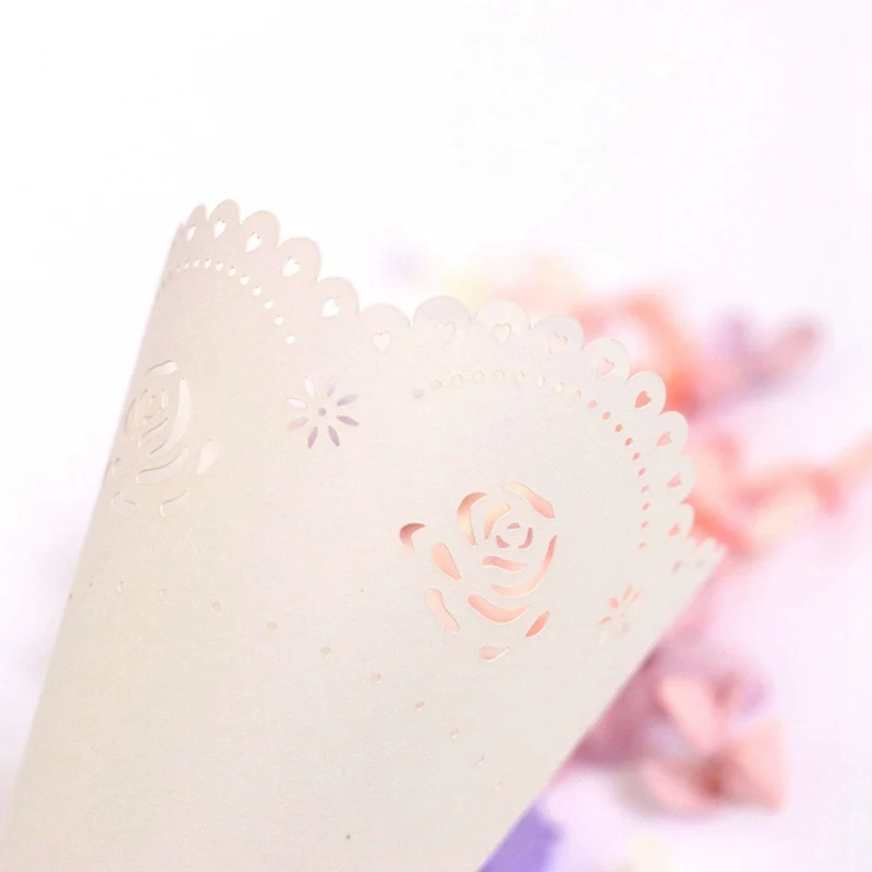 50 шт./лот конус мороженого мини цветок оберточная бумага подарочная упаковка для букета Свадебные украшения товары для флористов