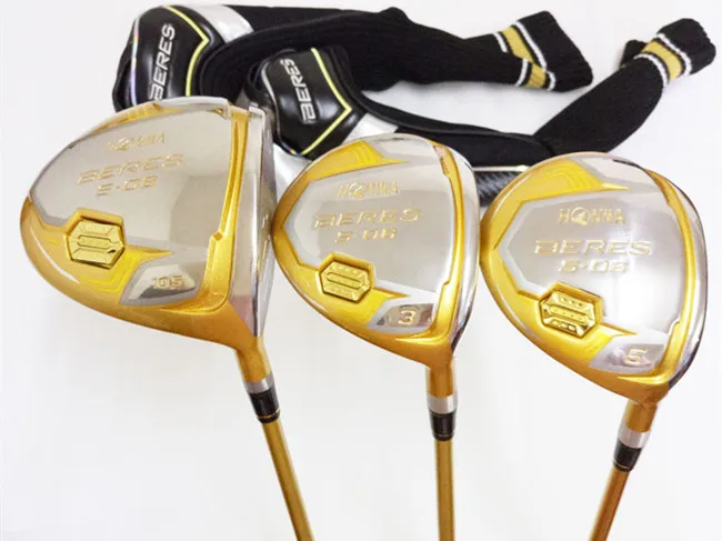 

3PCS 4 Star Honma S-06 Woods Golf Woods Golf Clubs Driver + Fairway Woods R/S/SR Flex ARMRQ X 47 Graphite Shaft With Head Cover