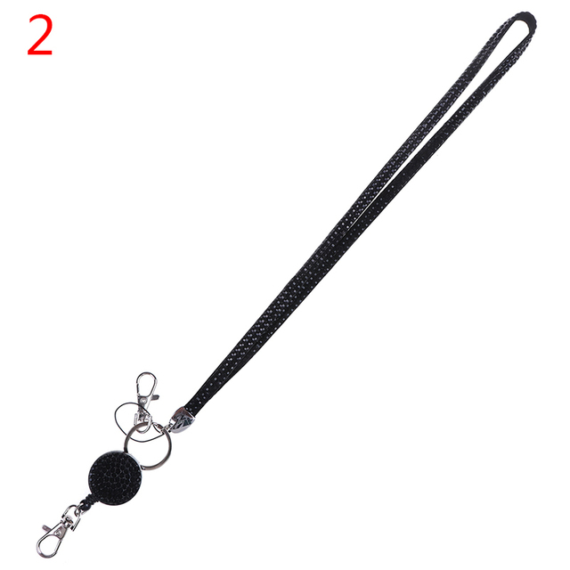 Pc Lanyard Crystal Rhinestone Mobile Phone Neck Strap Key Holder Rhinestone Lanyard Badge Reel