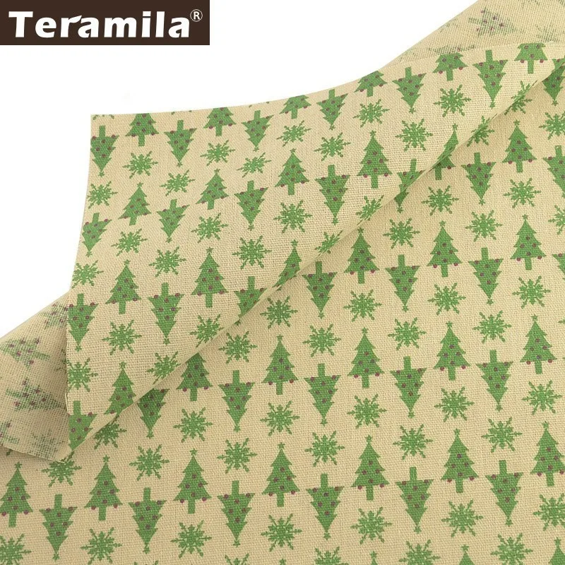 Teramila Рождественские елки, ручная роспись, хлопок, лен, ткань, холст, диван, занавес, одеяла, Лоскутная скатерть, подушка Telas Por Metro