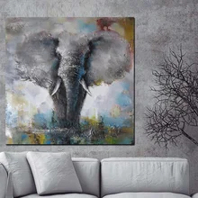 Большой размер настенное Искусство Холст Африканский слон печать абстрактные животные картина маслом на холсте плакат Современная Настенная картина для гостиной