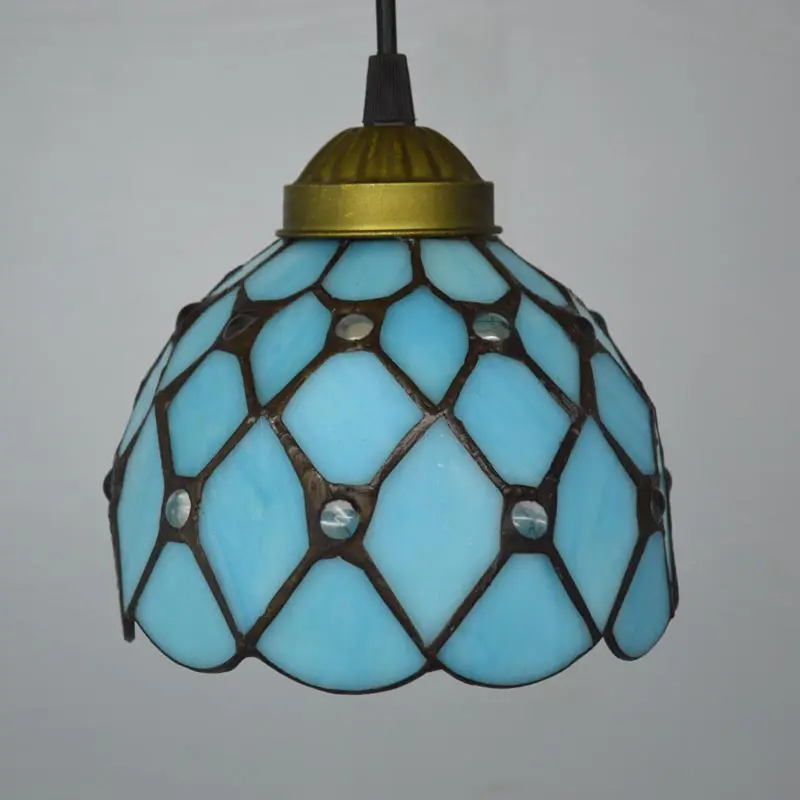 Подвесной светильник Tiffany в средиземноморском морском стиле голубого цвета, светильник для спальни E27 110-240 В