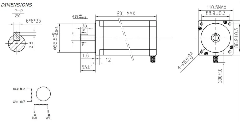 de Navio 1 Eixo Motor Motorista Dm2722a 8a 110-230vac Longs Nema42 4120oz-in 42hs6480 1 DE navio 1 Eixo Nema42 Motor 4120oz-in