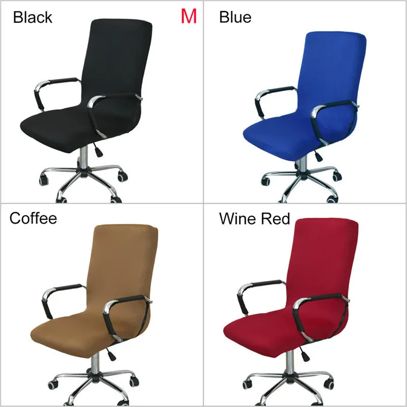 Günstig Modern Spandex Computer Chair Cover 100% Polyester Elastic Fabric Office Chair Cover 4 Colors 3 Size Easy Washable Removeable