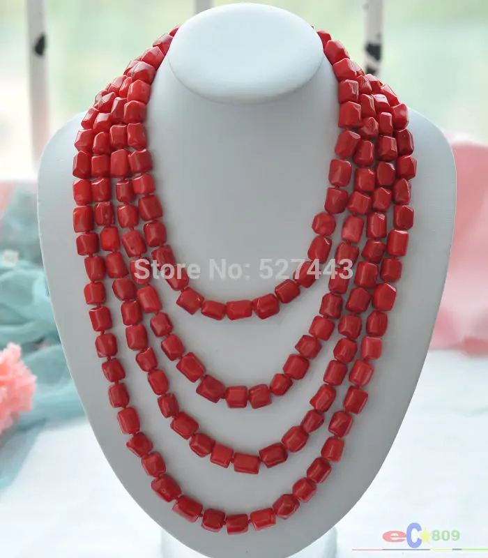 

Wholesale 100" 12x14mm massive red coral NECKLACE