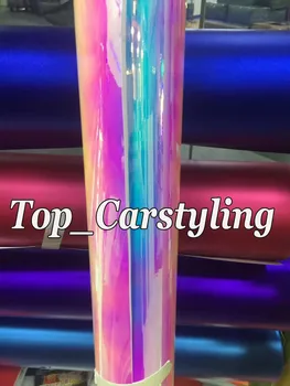 

Neo Rainbow Chrome Mirror Car Wrap chameleon chrome vinyl wrap film 1.35x18m /Roll