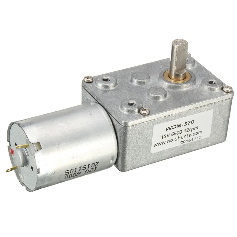 

12V 12RPM Worm Turbo Gear Motor Right Angle Gear DC Motor Metal Gearbox For Smart Robot Best Promotion