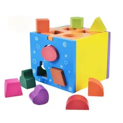 Деревянный Форма сортировщик Куба игрушки классические детские блоки с 13 Форма s
