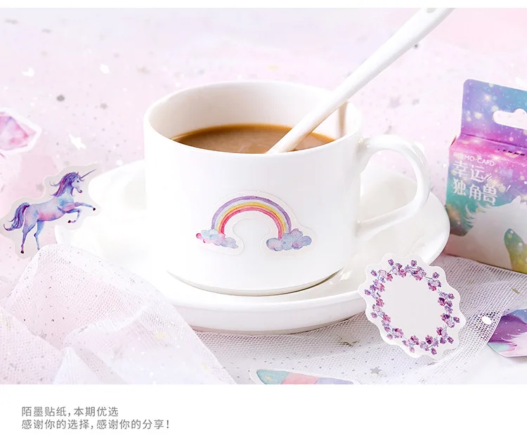 Conjunto Kawaii Papelaria Adesivos Unicórnio Borboleta Diário Planejador Decorativo Móvel Scrapbooking Faça Você Mesmo Artesanato 20 10 Material escolar e de escritório