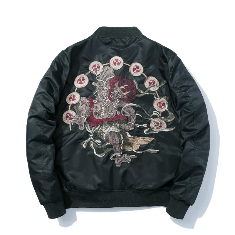 Bomber Jacket Men Winter Embroidery Anime Pilot Jacket Harajuku Japanese Streetwear Baseball Jacket Thick Warm Youth Casual New Bomber Jacket Men Winter Embroidery Anime Pilot Jacket Harajuku Japanese Streetwear Baseball Jacket Thick Warm Youth Casual New