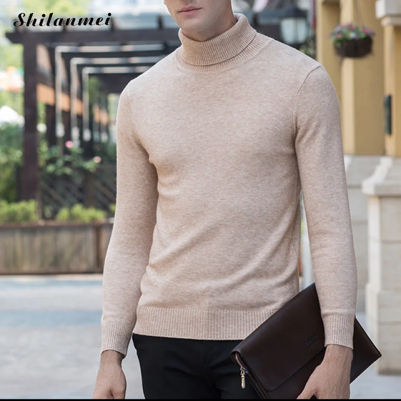 2018 New Autumn Winter Men'S Sweaters Turtleneck Solid
