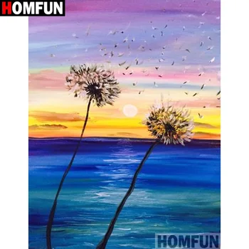 

HOMFUN Full Square/Round Drill 5D DIY Diamond Painting "Dandelion landscape" Embroidery Cross Stitch 3D Home Decor Gift A17534