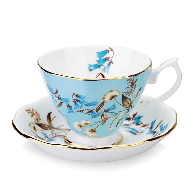 Британский костяной фарфор английский послеобеденный чай Европейский керамический чайник кофейник садовый чайный набор - Цвет: Cup and saucer