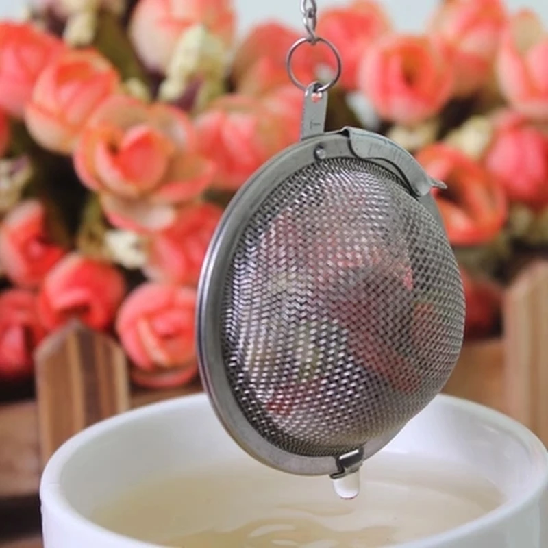 

1pcs Stainless Steel Sphere Locking Spice Tea Ball Strainer Mesh Tea Infuser Filter Herbal Ball Tea tools