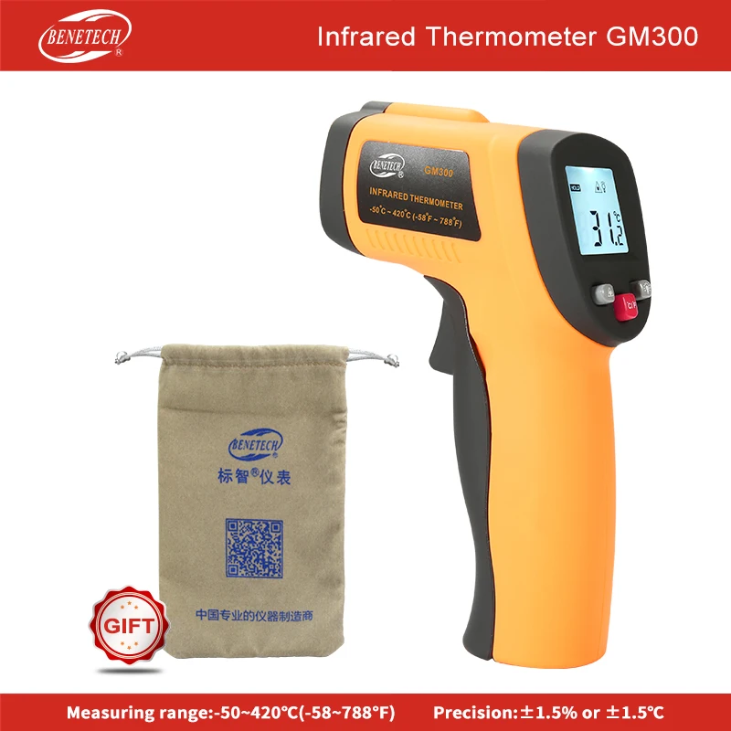 

Non-contact IR Digital Infrared Thermometer Laser GM300 Benetech