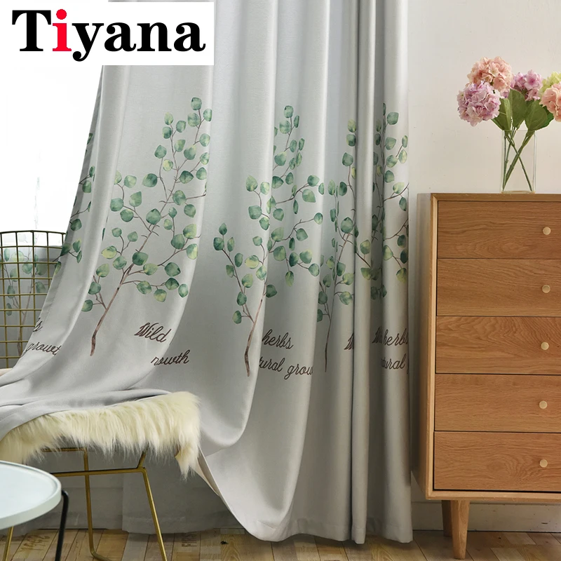 

Tiyana Rustic Leaves Sheer Curtains for Living Room Bedroom Kitchen Green Curtains for Window Tulle Curtains Drapes P286D4