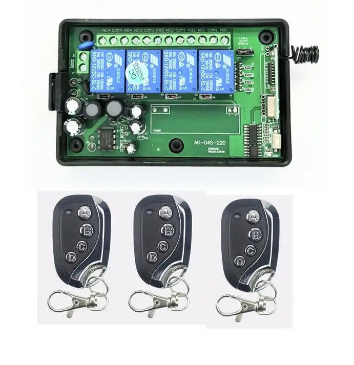 AC 85V 110V 220 V 4Ch 10A беспроводное реле RF дистанционное управление переключатель для