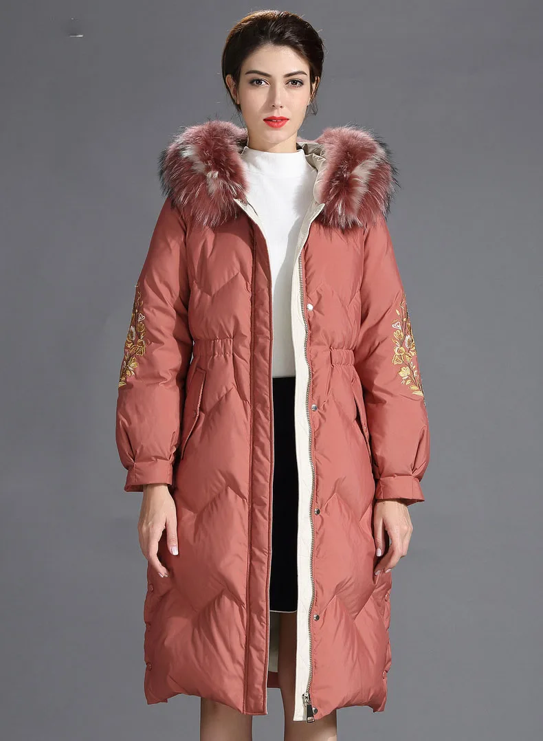 Зимняя куртка для женщин, белый утиный пух, Длинные парки, пальто, плюс размер, зима, хорошее качество, утиный пух, пальто для женщин, с капюшоном, теплые пуховые пальто