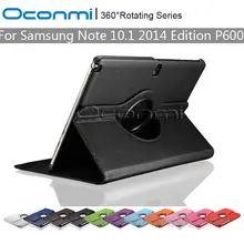360 caso de la cubierta de cuero giratoria de la pu para samsung galaxy note 10.1 2014 edition con soporte función sm-p600-p601 cubierta de la tableta