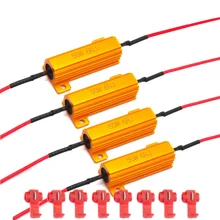 4pcs 50W 6 Ohm Load Resistor Decoder for Fix LED Bulb Fast Hyper Flash Blinker