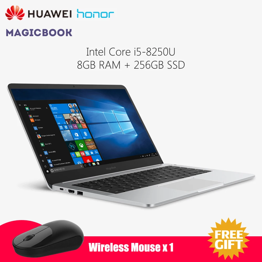 

Original HUAWEI Honor MagicBook Laptop Intel Core i5 - 8250U 8GB RAM 256GB SSD NVIDIA GeForce MX150 2GB Type - C Notebook