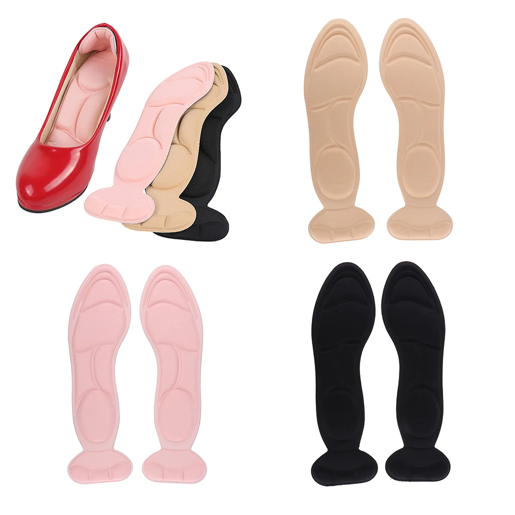 

3 Pairs Thick Sponge Shoe Insole Sticky Foot Protector Inserts for High Heels Pain Relieve Cushion Pads 25cm