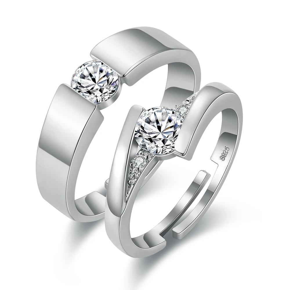 2 шт., кольцо с цирконием, парное кольцо Vashiria, модное позолоченное 925 ювелирное изделие, романтическая императорская корона и крест, кольцо для влюбленных - Цвет основного камня: J709MW