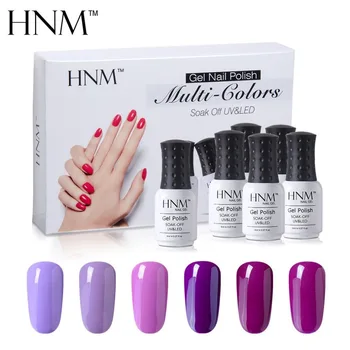 

HNM 6pcs/lot Set 8ml Gel Polish Kit Need Base Top UV LED Lamp Gift Box Set DIY Nail Art Manicure Lacquer Lucky Varnish Kit Tool