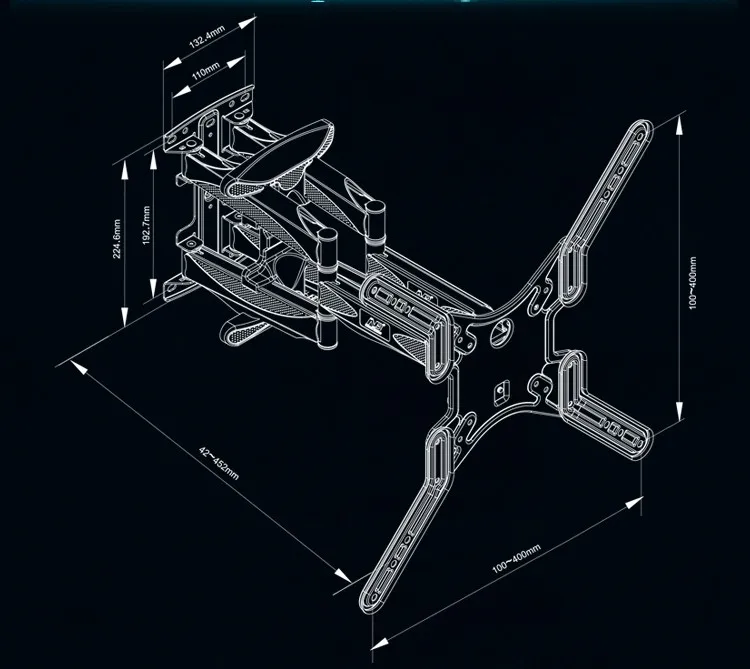 NORTHBAYOU NB P5 Full Motion 3" /40"/4" /50"/5" lcd светодиодный настенный кронштейн для телевизора 6 поворотных рычагов Макс. VESA 400x400 мм Кронштейн для ТВ