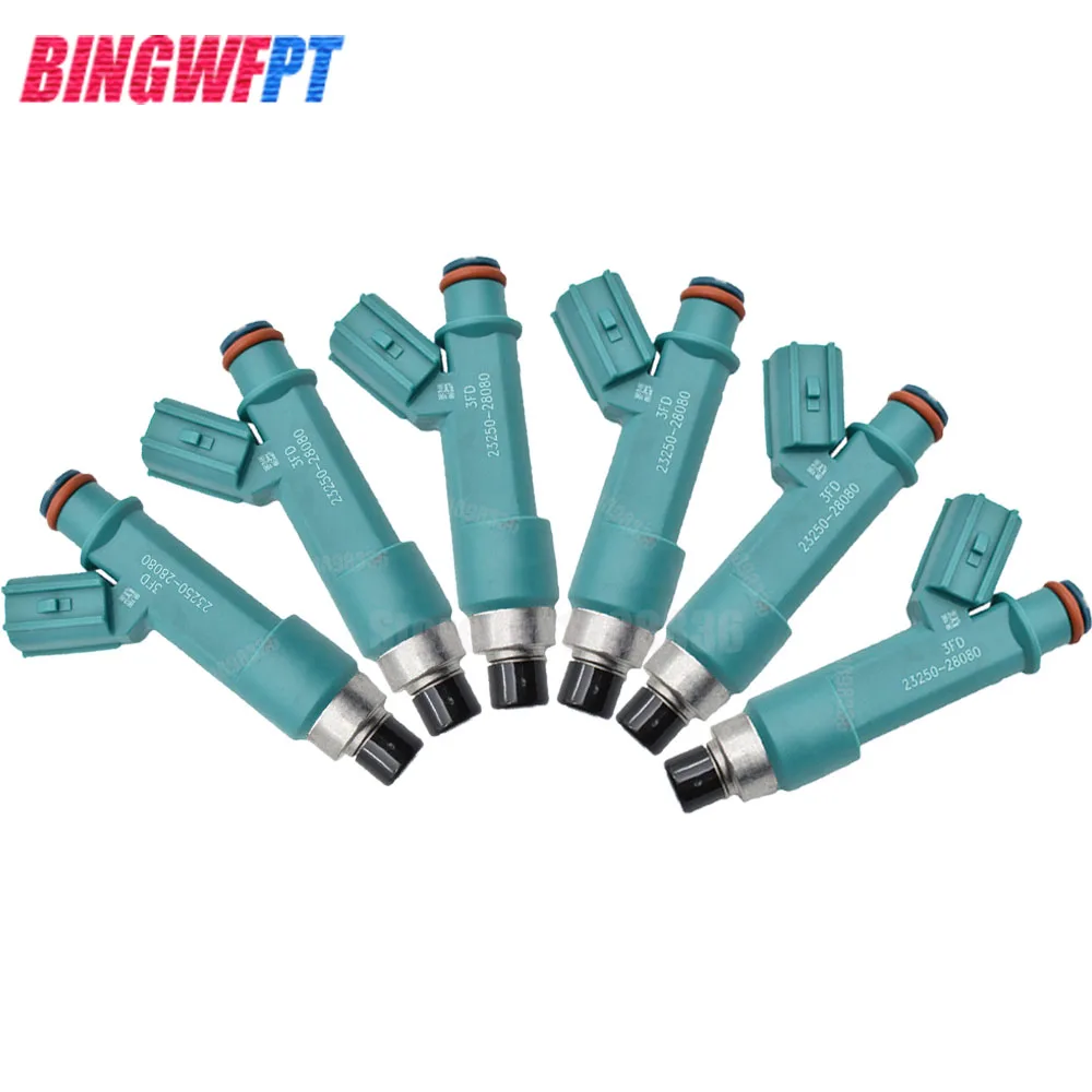 6x Топливная форсунка 23250-28080 23209-28080 для Toyota Camry Corolla RAV4 Wish рукавис Previa Tarago Aurion Avensis |