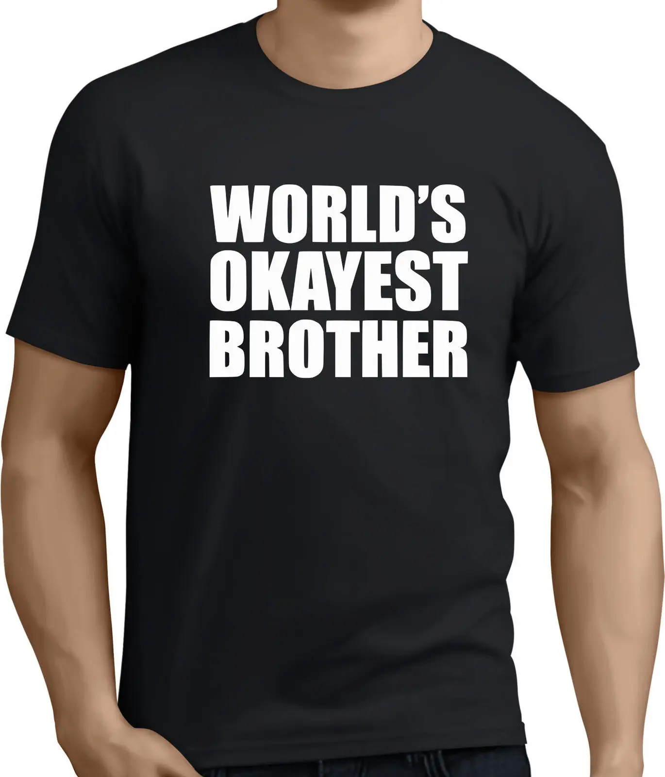 WORLDS OKAYEST BROTHER.Funny Printed Mens Womens T-Shirts.Gift t shirt!RT473 New T Shirts Funny Tops Tee Unisex | Мужская одежда
