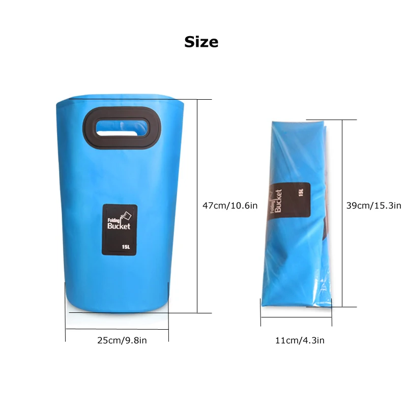 15L Folding Foldable Collapsible Sink Washbasin Bucket Wash Basin Camping Water Pot Bag Container Car Fishing Hiking