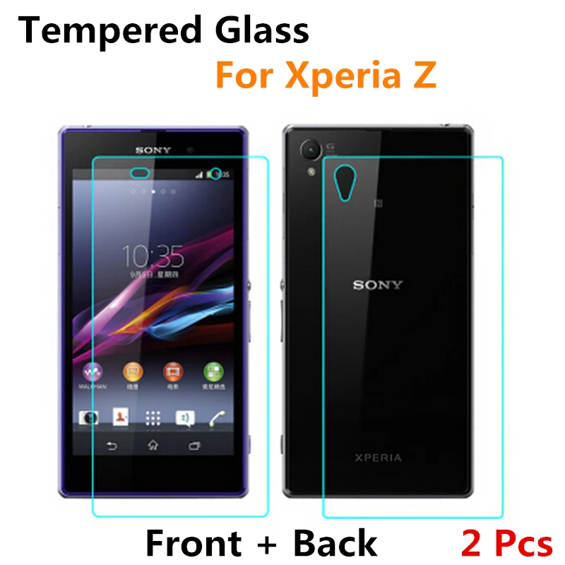 1 Pcs Front and 1 Pcs Back Premium Tempered Glass For Sony