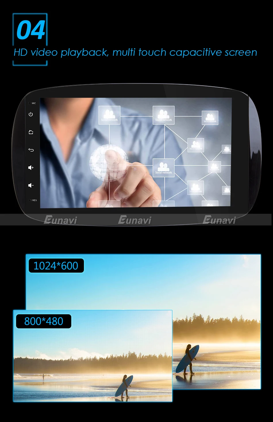 Excellent Eunavi Single 1 Din Android 7.1 Car radio stereo 2G RAM Autoradio GPS Navigation for Mercedes-Benz smart Quad core Stereo Video 6