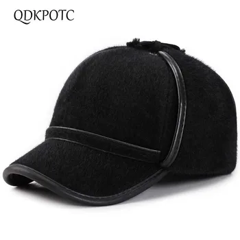 

Hot Sale Winter New Lmitation Mink Hair Baseball Caps Men Middle-aged Hat Outdoor Keep Warm Ear Protection Dad Hats QDKPOTC