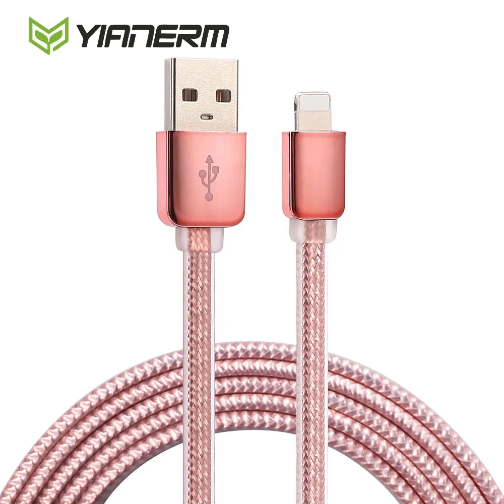 Yianerm 2 pieces for iPhone USB cables TPE flat Copper Core Wire