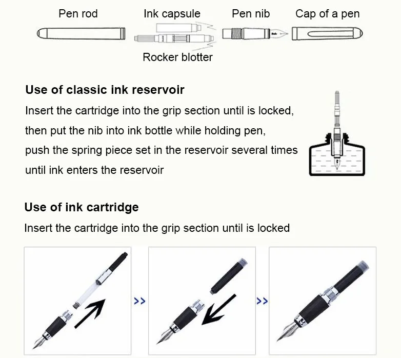 Ручка перьевая JINHAO 30 шт./лот диаметр 2 6 мм|pen refills|blue inkpen ink |