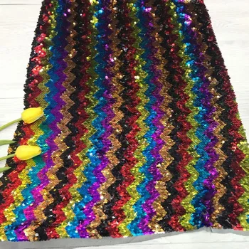 

Latest African Lace 2018 3 D lace Fabric High Quality Sequins Embroidery Lace Multicolor African Dress French Mesh Tulle Lace