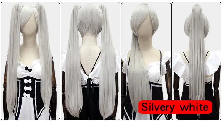 Hsiu 80cm Long Staight Ponytail Clip Cosplay Wig High Temperature Fiber Synthetic Wigs Anime Party 14 Color -Zentai shop online