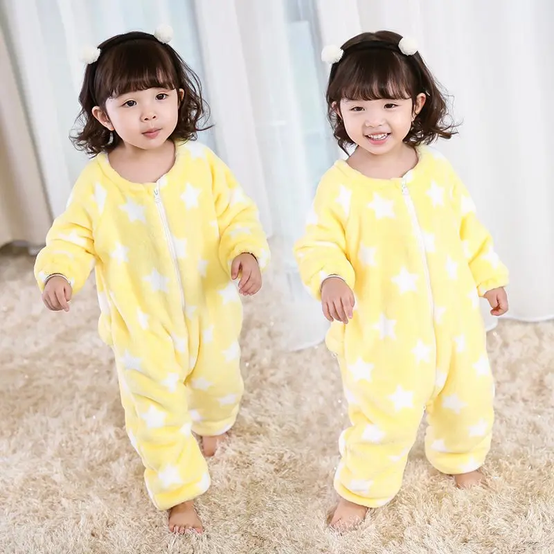 COOTELILI  73-120cm Thicken Fleece Romper Baby Long Sleeve Fashion Star Autumn Winter Infant Clothes Kids Boys Girls Rompers  (3)
