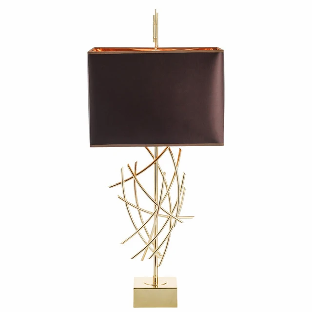 Настольная лампа FUMAT Gold Iron Stand для спальни, художественное украшение, внутреннее освещение, светильники, современный тканевый абажур, филиал, настольные светильники