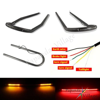 

Motorcycle Cafe Racer Upswept Long Rear Seat Hoop Frame Loop with LED Turn Brake Tail Light for Honda CB 125 150 175 300 450 360