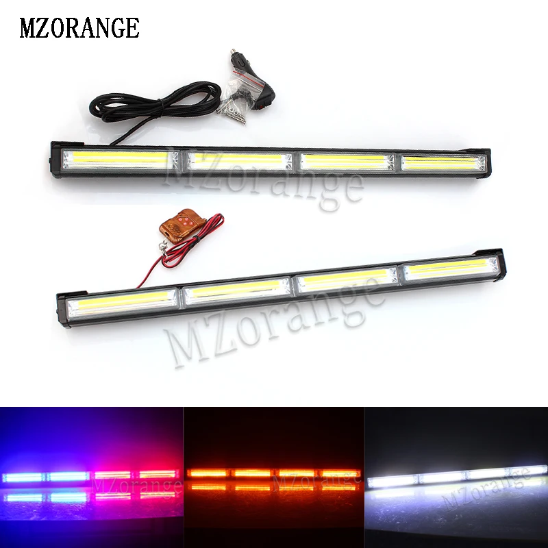 

MZORANGE 59CM 12V/24V COB Car Truck LED Strobe Flash Warning Light Bar Car Styling Fireman Police Emergency Work Fog Lamp