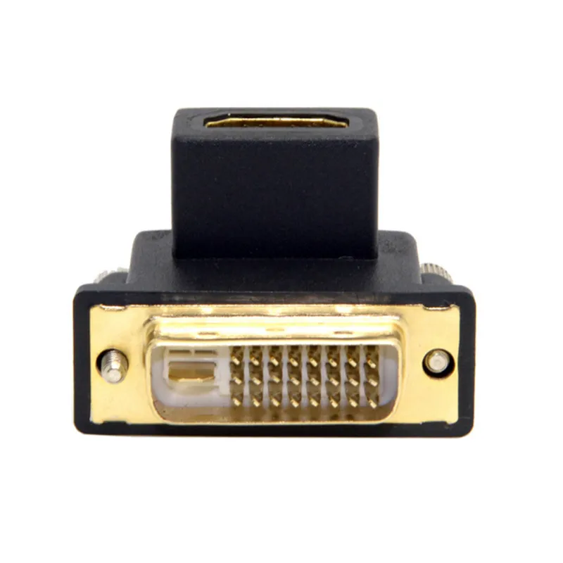 Поворотный адаптер 90 градусов вверх под углом DVI папа HDMI мама для компьютера HDTV и