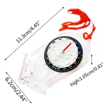 Прочная акриловая линейка компас ремешок водонепроницаемый Карманный размер Открытый Кемпинг туристическое снаряжение портативный аксессуар для выживания