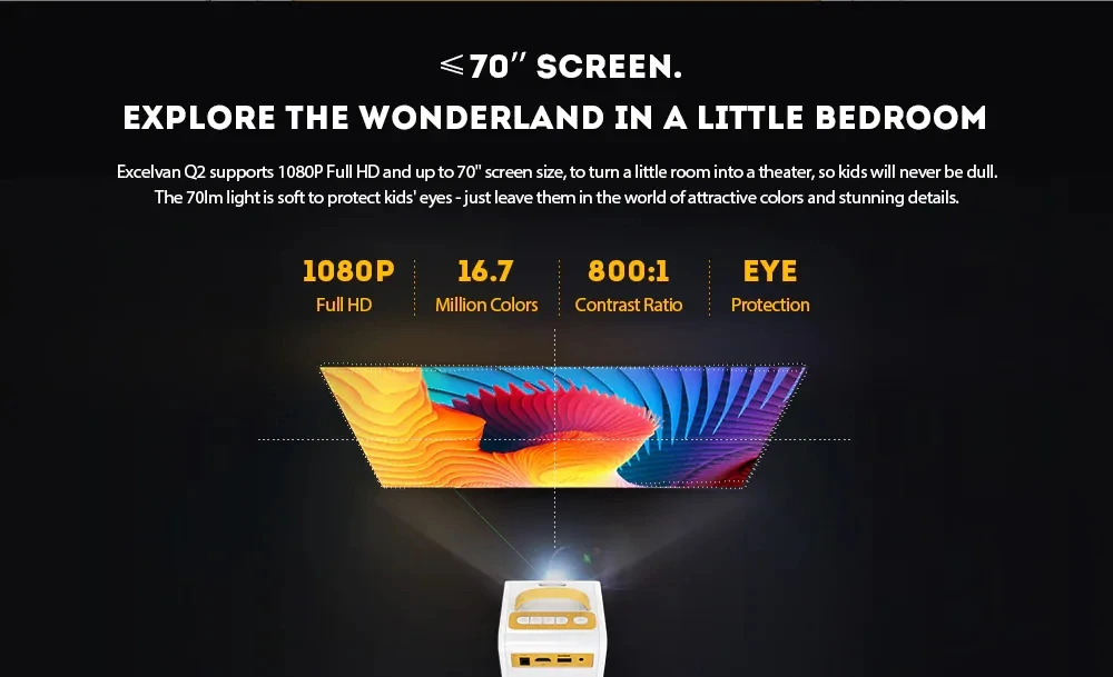Excelvan Q2 MINI Projector 700 Lumens Children Education Children's gift Parent-child Portable Projector Mini LED TV Home Beamer (5)