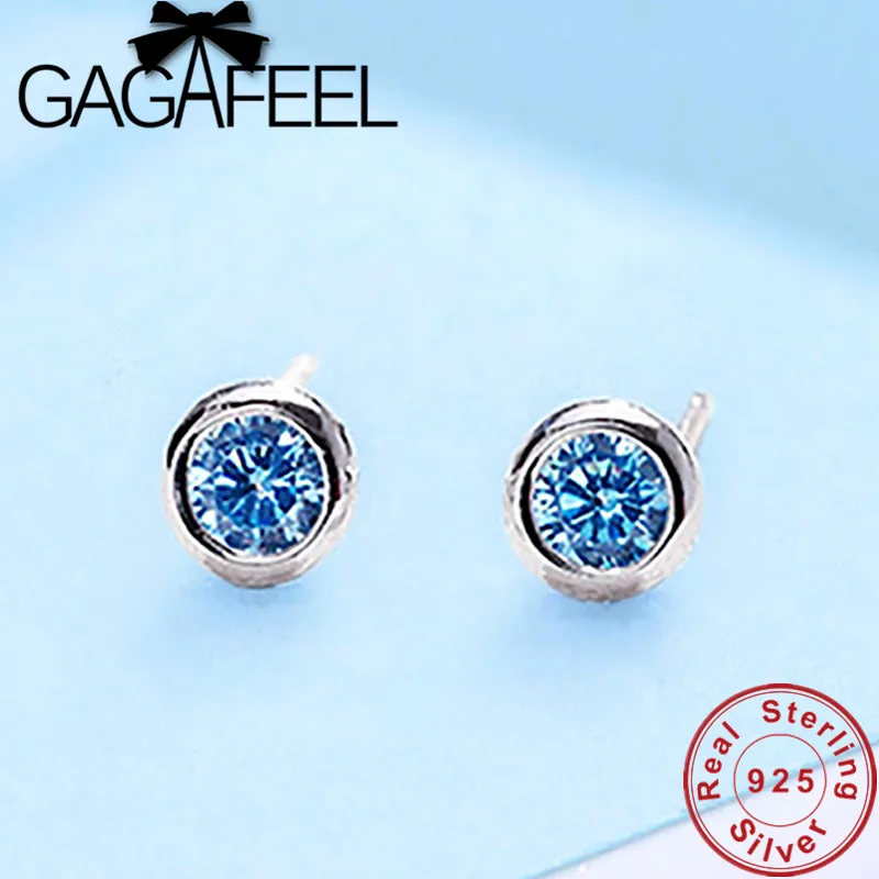

GAGAFEEL Classic Round Crystal Studs Earrings Screw Ball Women Silver Earrings Wedding Jewelry Female Brincos Gift