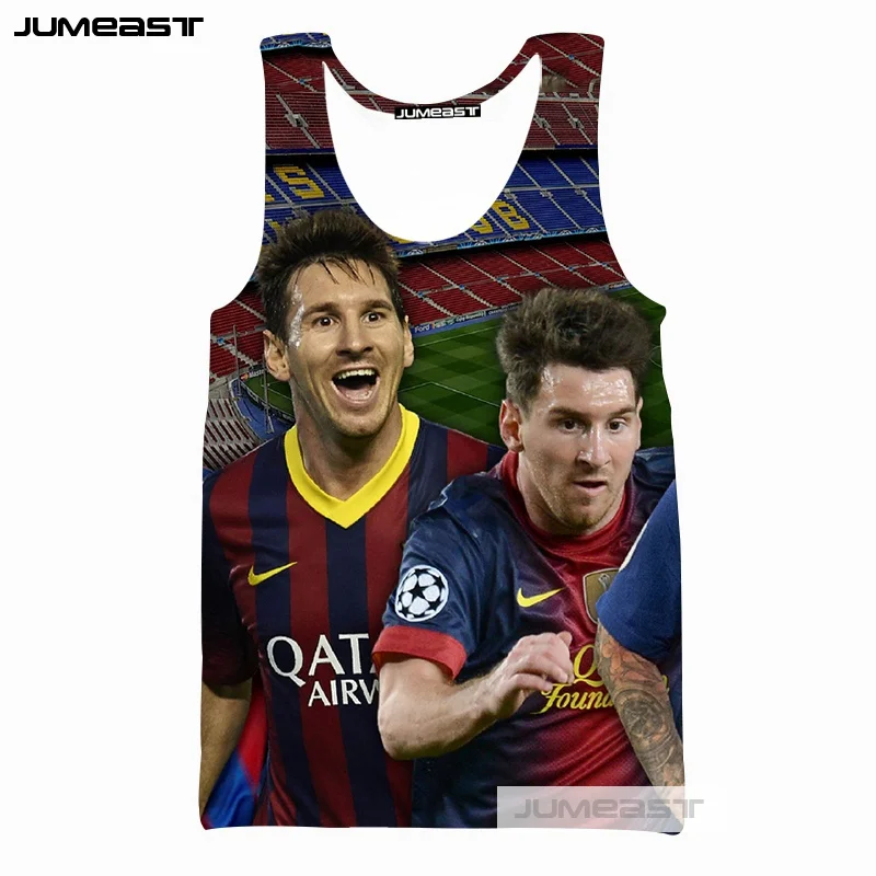 Jumeast бренд моды 3d печатных Lionel Messi мужские/женские топы супер Футбол Звезда Унисекс Без Рукавов Рубашка гусарский жилет